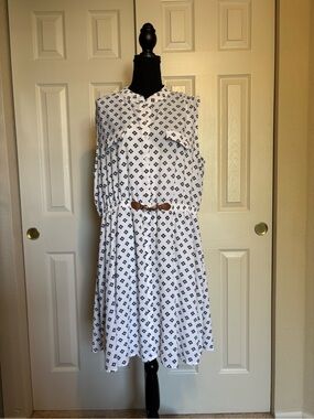 Always Indigo Geometric Shirt Dress size 3X